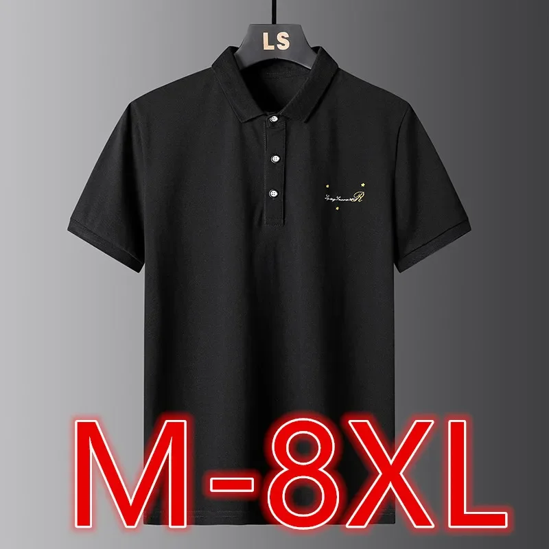 

T-Shirt Men Plus Size Summer Business Shirt 8XL Short Sleeve O-Neck Breathable Tops Camisetas Hombre Men Clothing