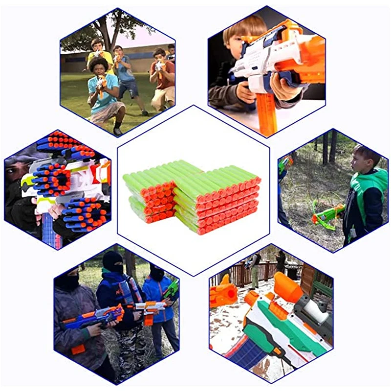 100 قطعة 7.2*1.3 سنتيمتر شفط السهام متوافق مع Nerf لعبة بندقية النخبة الناسف الرصاص الملحقات (الأخضر)