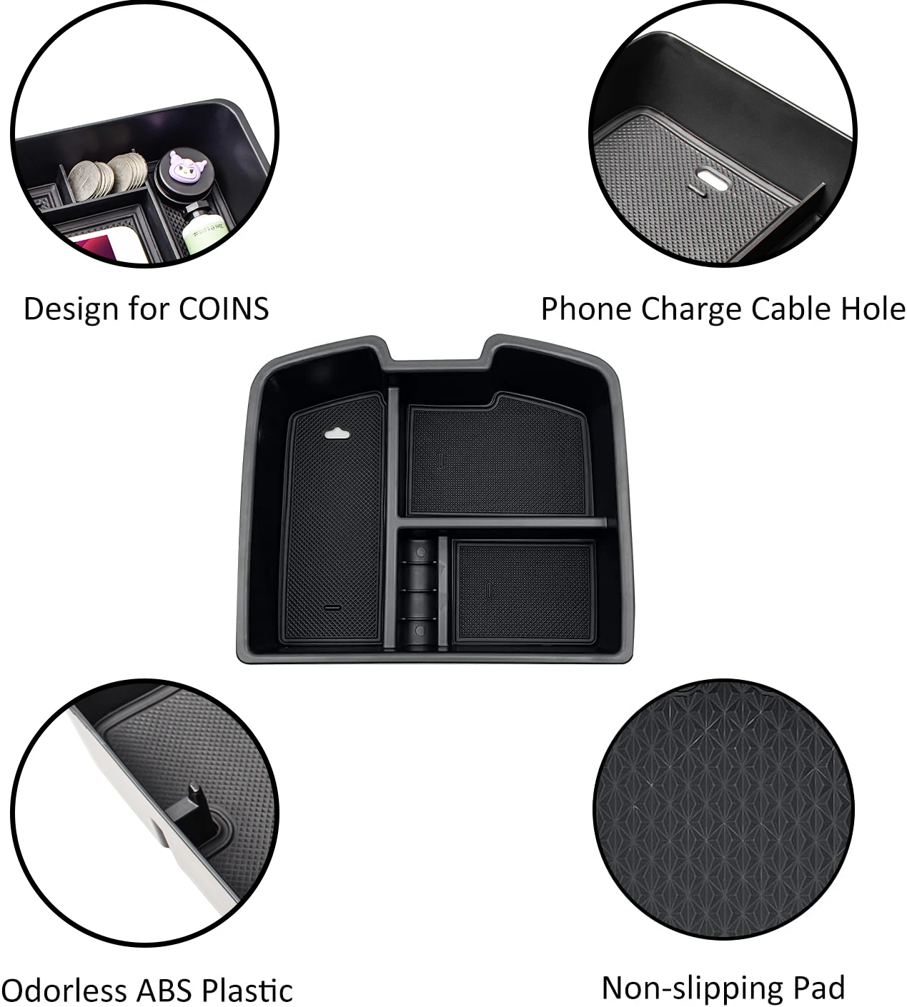 Armrest Box Car Storage For 2024 Hyundai Santa Fe Center Console Tray Armrest Storage Organizer Secondary Car Box Accessories