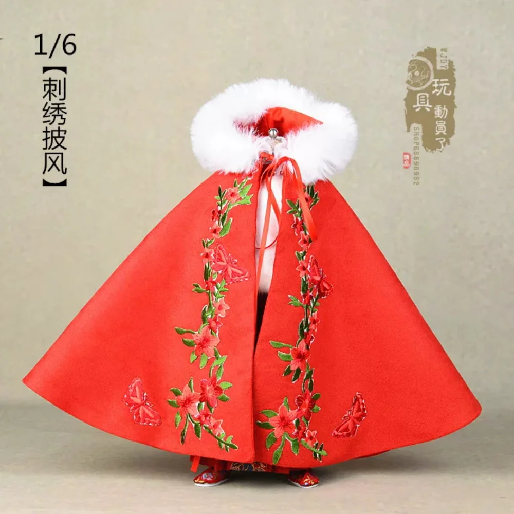 Snail 1/6 Ancient Chinese Style Female Cloak Butterfly Flower Embroidery Cloak DIY Model Toy Fit 12" Action Figure Body In Stock