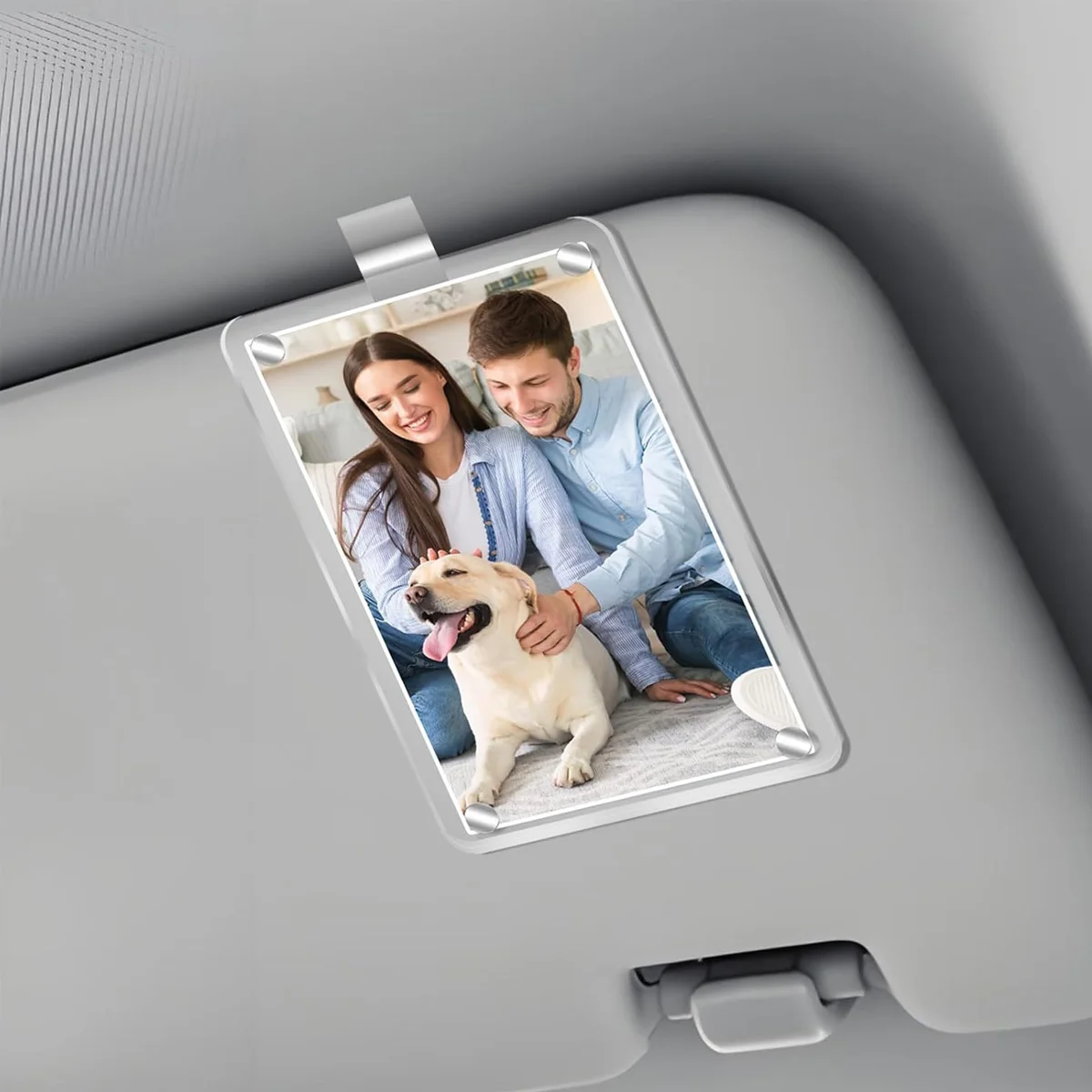 Car Sun Visor Photo Holder Clip Transparent Acrylic Photo Frame Automobile Interior Decor Picture Storage Clip for Family Photos