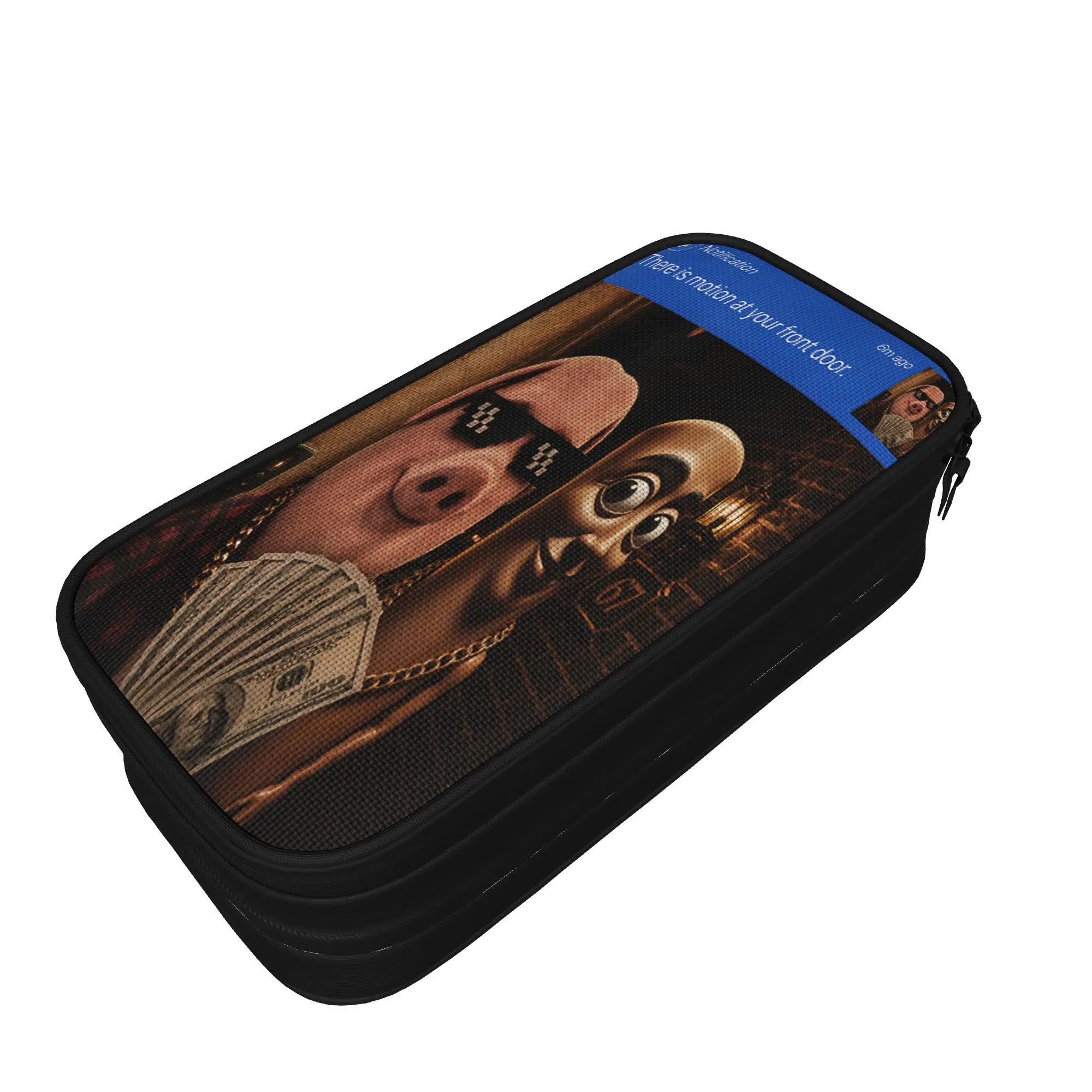 John Pork and Tung Tung Tung Sahur Front Door Motion Pencil Case Boy Girl Kawaii Pencil Box Graphic School Pencil Cases