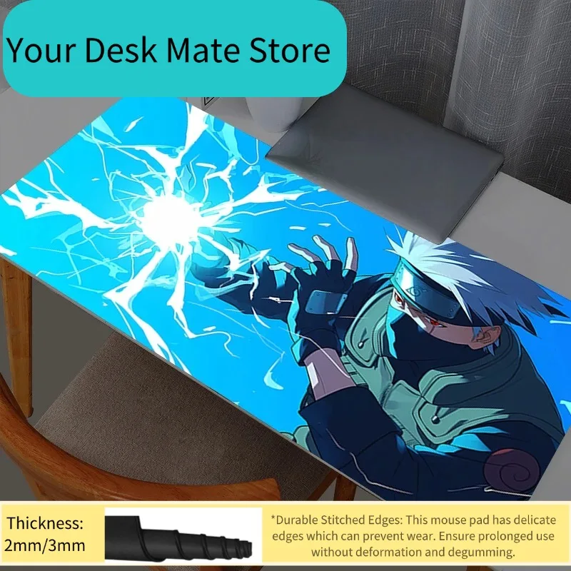 Gaming Mouse Pad Large Naruto Kakashi Hatake Computer Mousepad Desk Mat PC Anime Carpet Keyboard Gamer Accessories Table