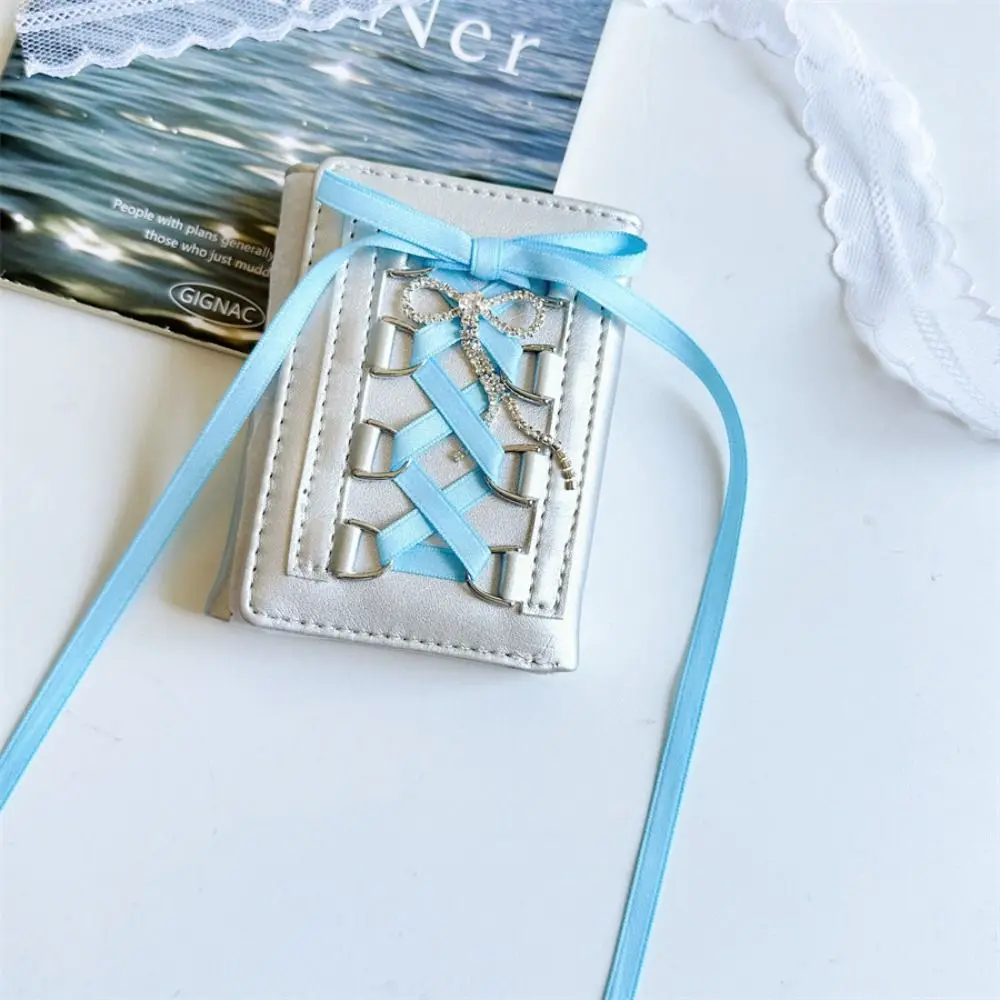 

Casual New Y2k Silver Sweet Wallets Strap-on Designer Original Cute Wallet Korean Style Short Coin Purse Women Girl