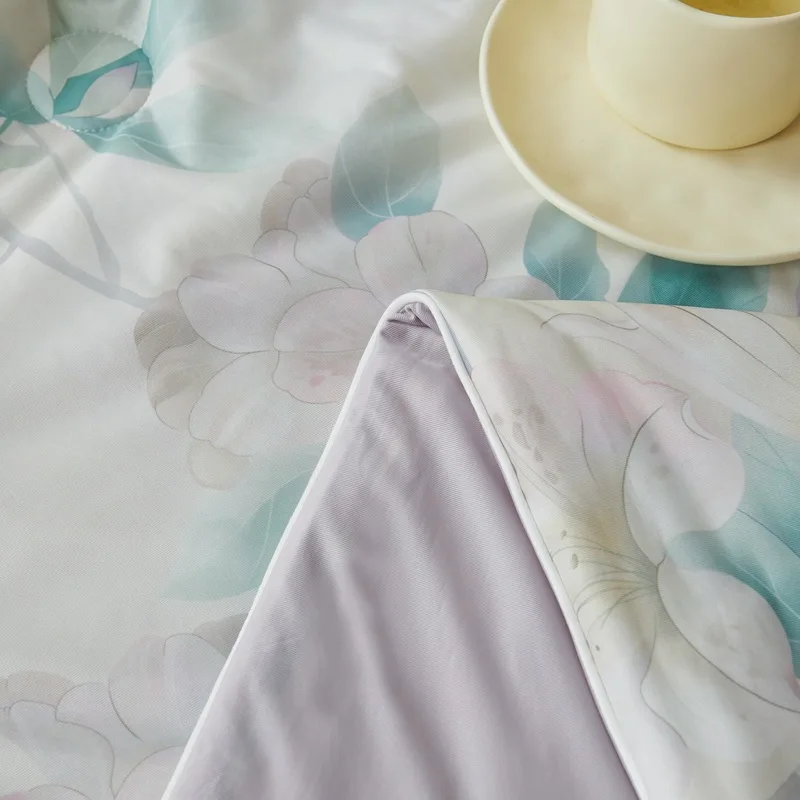 A‑Grade Knitted Cotton Cooling Printed Summer Quilt Ice‑Silk Air‑conditioner Comforter Skin‑Friendly Bed Blanket for Night Sleep
