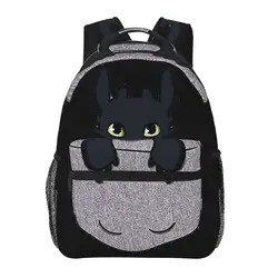 Toothless In Pocket Backpack-gigapixel-standard-scale-4_00x Backpacks Boys Girls Bookbag School Bags Rucksack Shoulder Bag