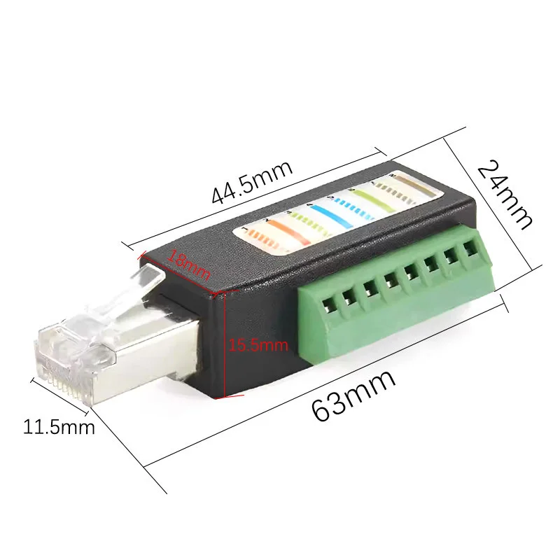 RJ45 to 8Pin Terminal Network Extension Cable Adapter RJ45-CAT5/CAT6 Terminal 8P8C No Welding Required Network Terminal 1000MBPS