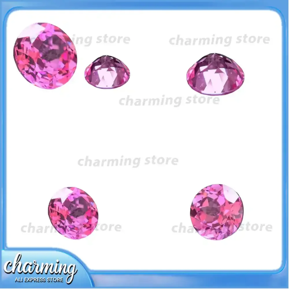 Lab Grown Sapphire Gemstone Round Pink Hand Cut for Diamond Jewelry Making DIY Craft Supplies Lab Created Sapphire for