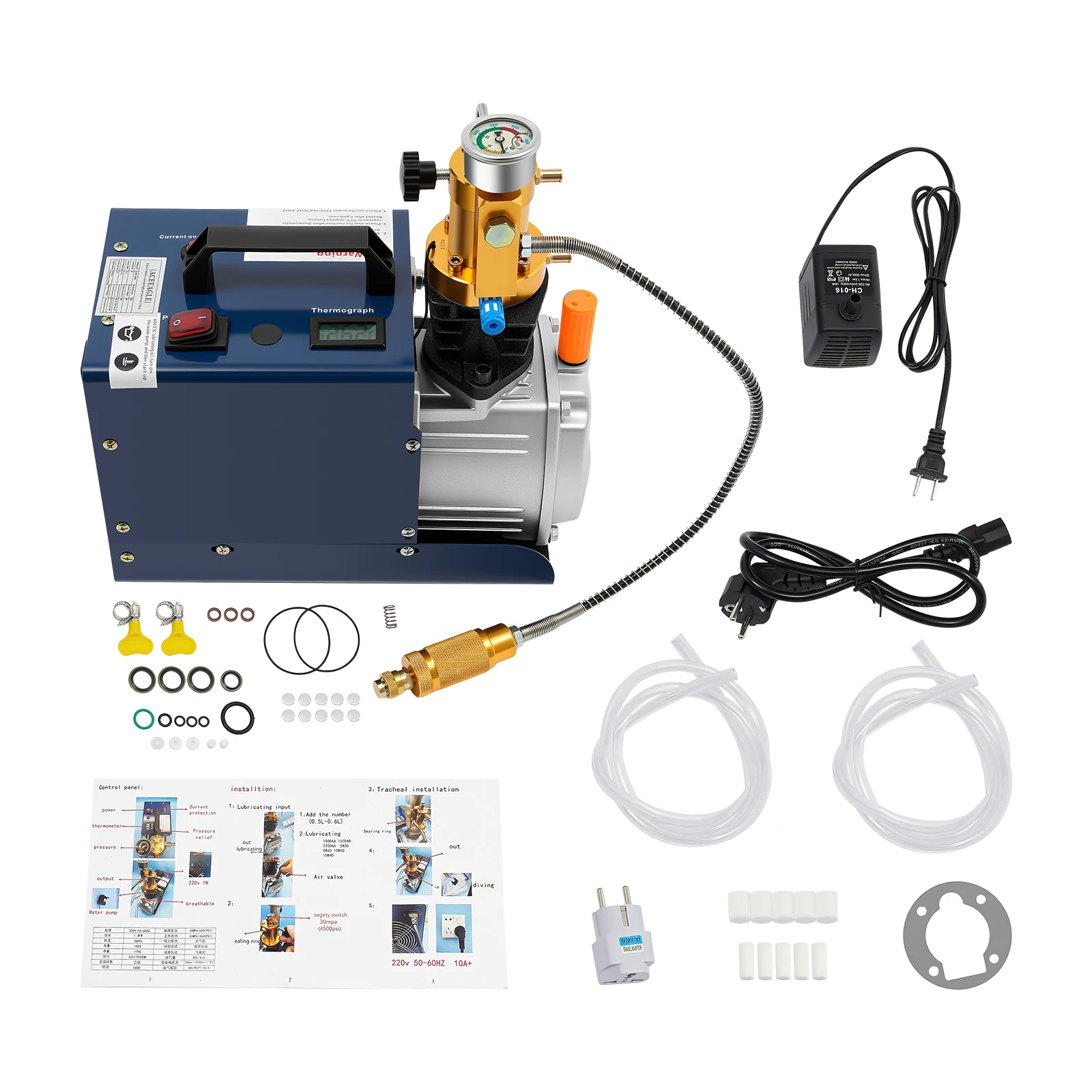 PCP Luftkompressor 1800W 2800 U/min Kabelgebundener Elektrischer Hochdruck-Luftkompressor für Ventile, Rohrleitungen, Hochdruckflaschen – Detail 12