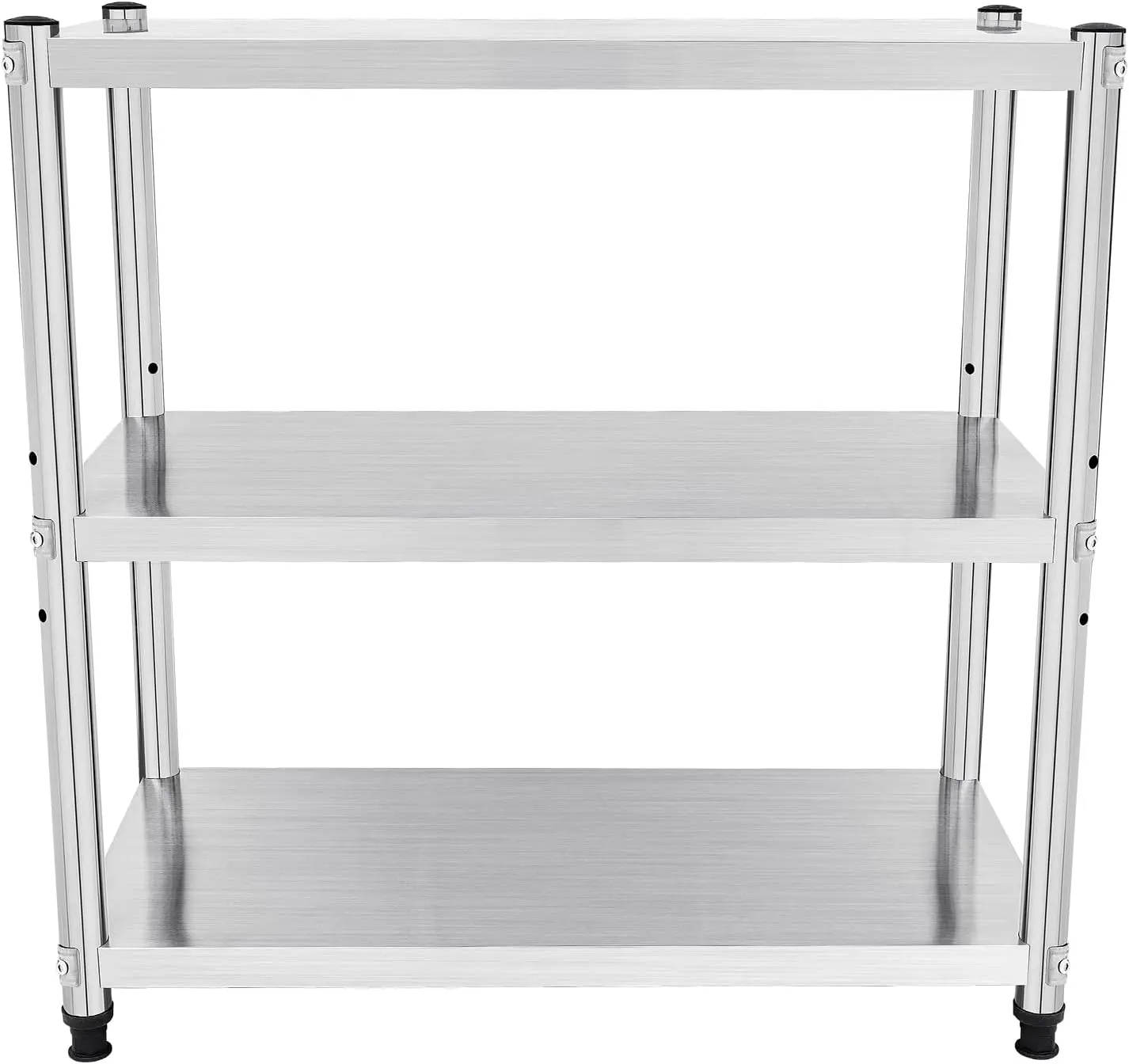 3 Tier 201 Stainless Steel Shelf Stand Storage Rack Commercial Kitchen Garage Office Restaurant Warehouse 31.5*15.75*31.5In