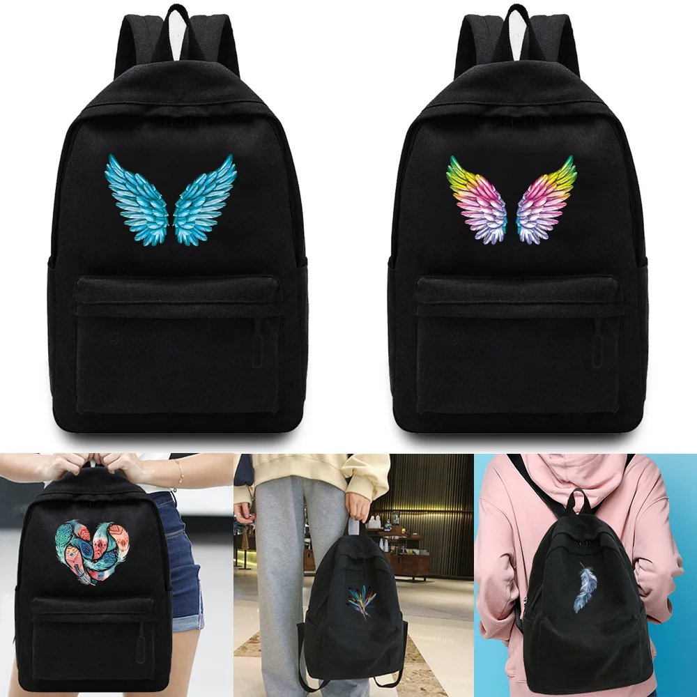 

Foldable School Backpack Hiking Travel Outdoor Sport Light Weight Folding Casual Bag Laptop Man Women Backpack Feather Pattern