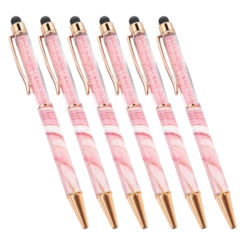 6 шт./компл. 2 в 1 сенсорные экраны стилус шариковая ручка ручка для письма ручка для подписи ручка для ведения журнала кристалл