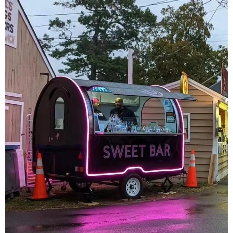 Ice Cream Coffee Van Beer Bar Hot Dog Electric Food Cart Taco Truck Mobile Kitchen Restaurant for Sale Customized