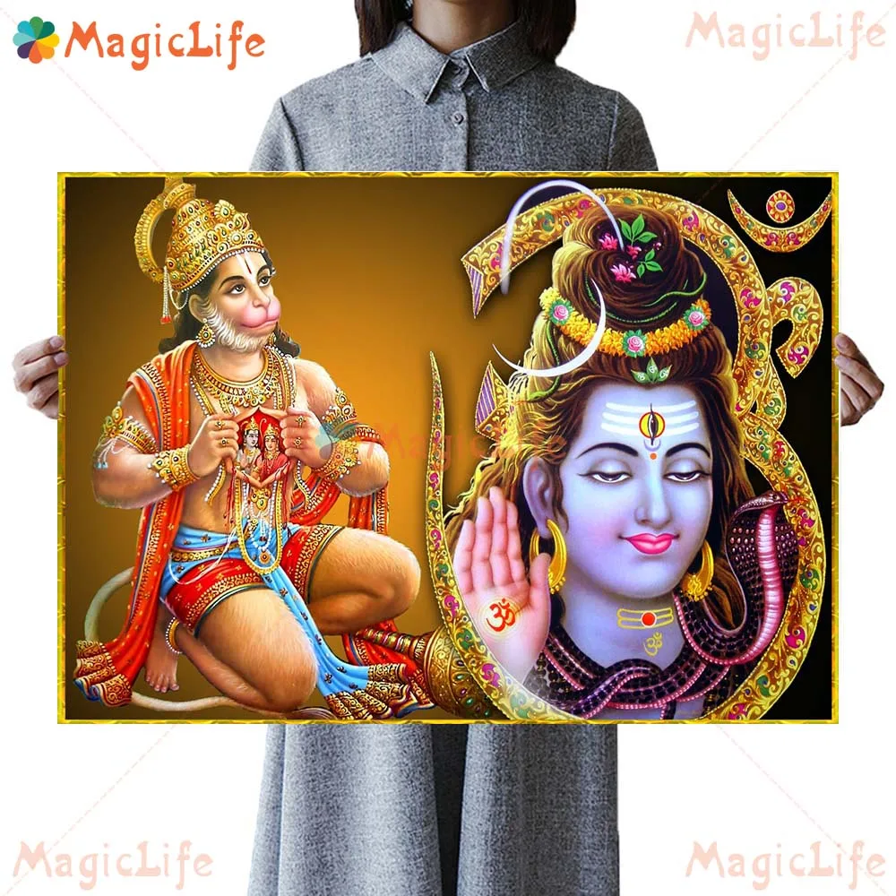Hinduism Shiva Hanuman Kali Goddess Prints Posters Wall Pictures For Living Room Decor Poster Wall Art Canvas Painting Unframed