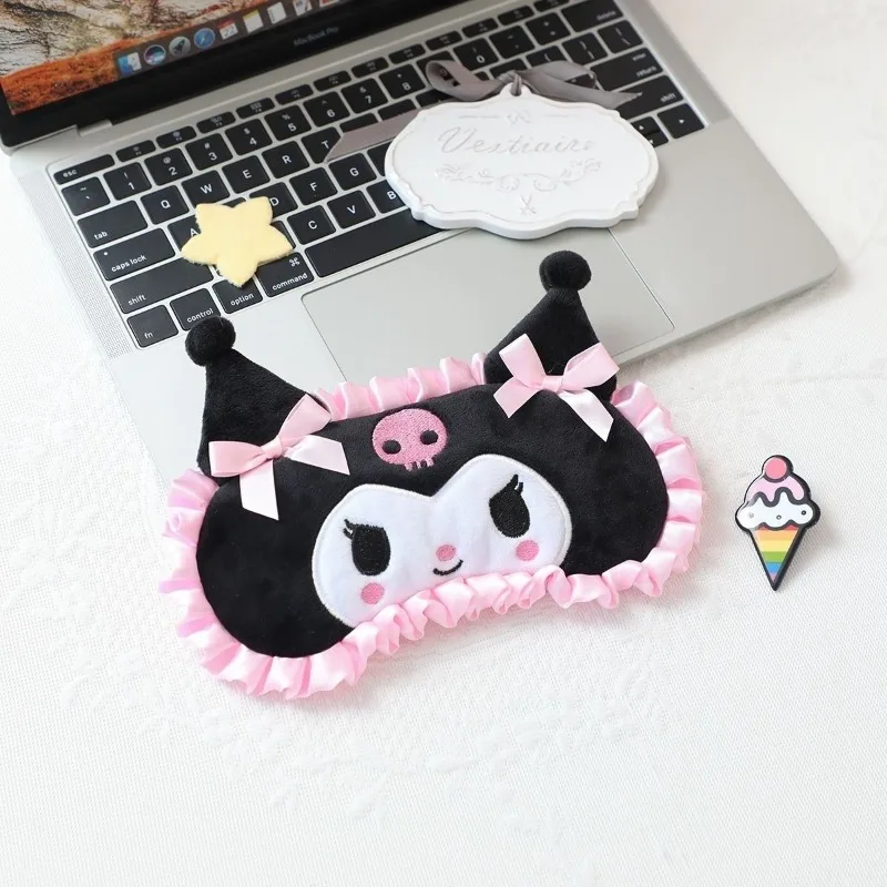 MINISO Hello Kitty KUROMI Cinnamoroll Pompompurin Pochacco Kawaii аниме мультфильм кружево для девочек дышащая маска для сна для сна