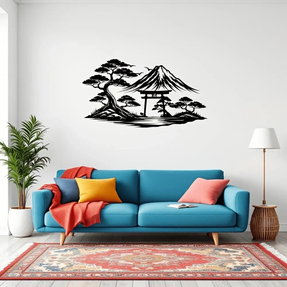 Brand Acrylic Wall Art Mount Fuji Torii Gate Sign Outdoor Garden Yard Decor Home Party Gift