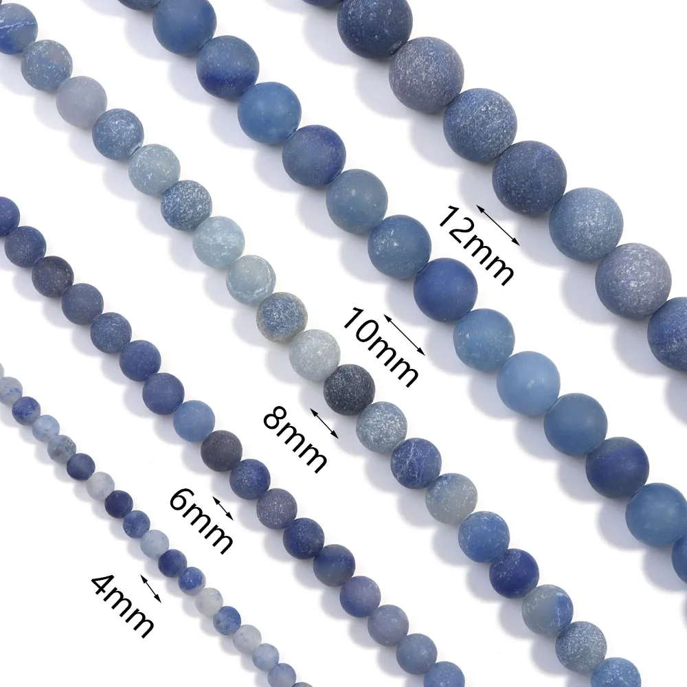 1 Strand Natural Stone Beads Blue Aventurine Stone Round Loose Spacer Beads For DIY Bracelet Necklace Jewelry Making Supplies