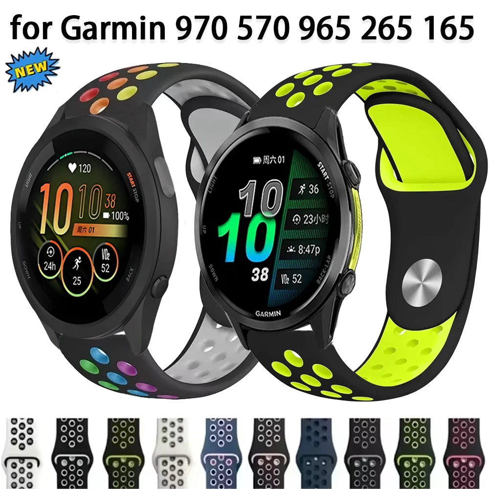 18mm 20mm 22mm Sport-Silikonarmband für Garmin Forerunner 570 970 965 265 165 55 Armband Garmin Active 6 5 Venu 3 4 45mm Band