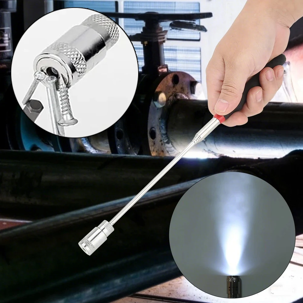

1 шт., ремонт автомобиля, сильный магнитный металлический винт, присоска, инструмент, телескопический пикап со светодиодной подсветкой, автоаксессуары