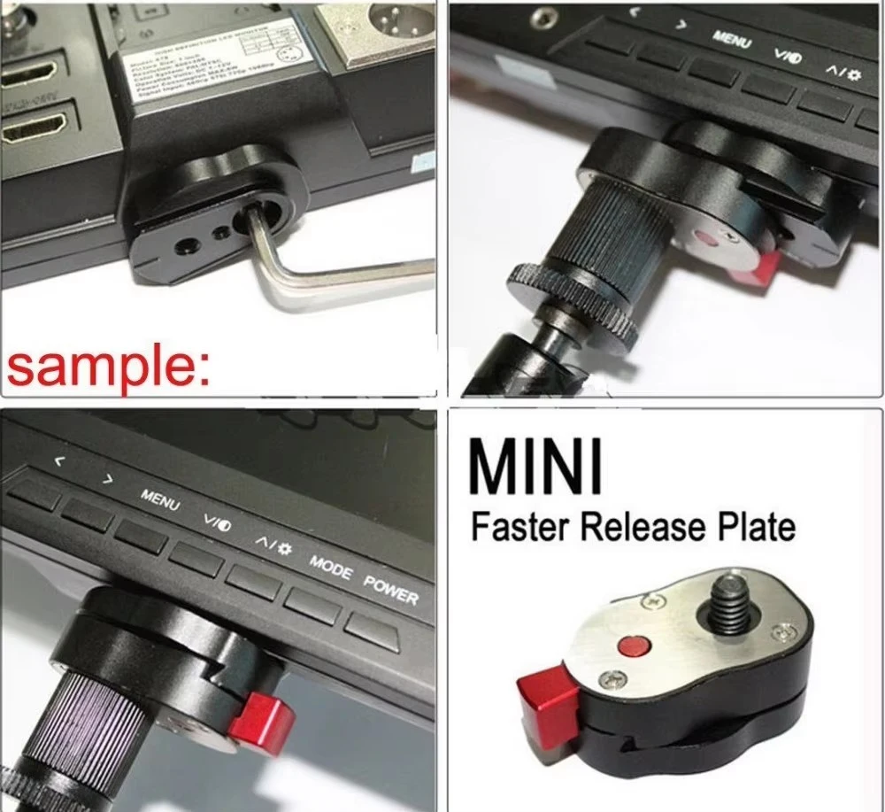 Sistema de placa de liberación rápida en miniatura de 1/4" para cualquier soporte de zapata, soporte de brazo mágico articulado o trípode, placa de tornillo de 1/4, 1/4-20