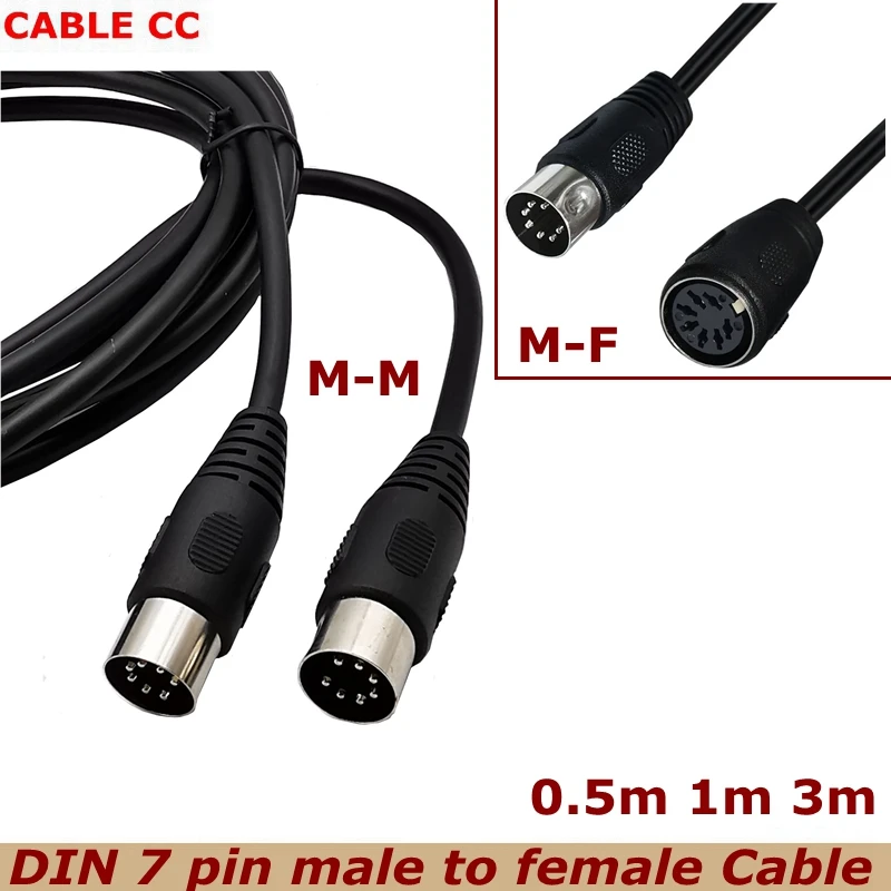 

0.5m 3m Mini DIN 7-Pin Splitter Y Adapter Cable，S-Video MD 7P 1 male to 2 female Audio/Video Cable, S-video Set-Top Box Cable