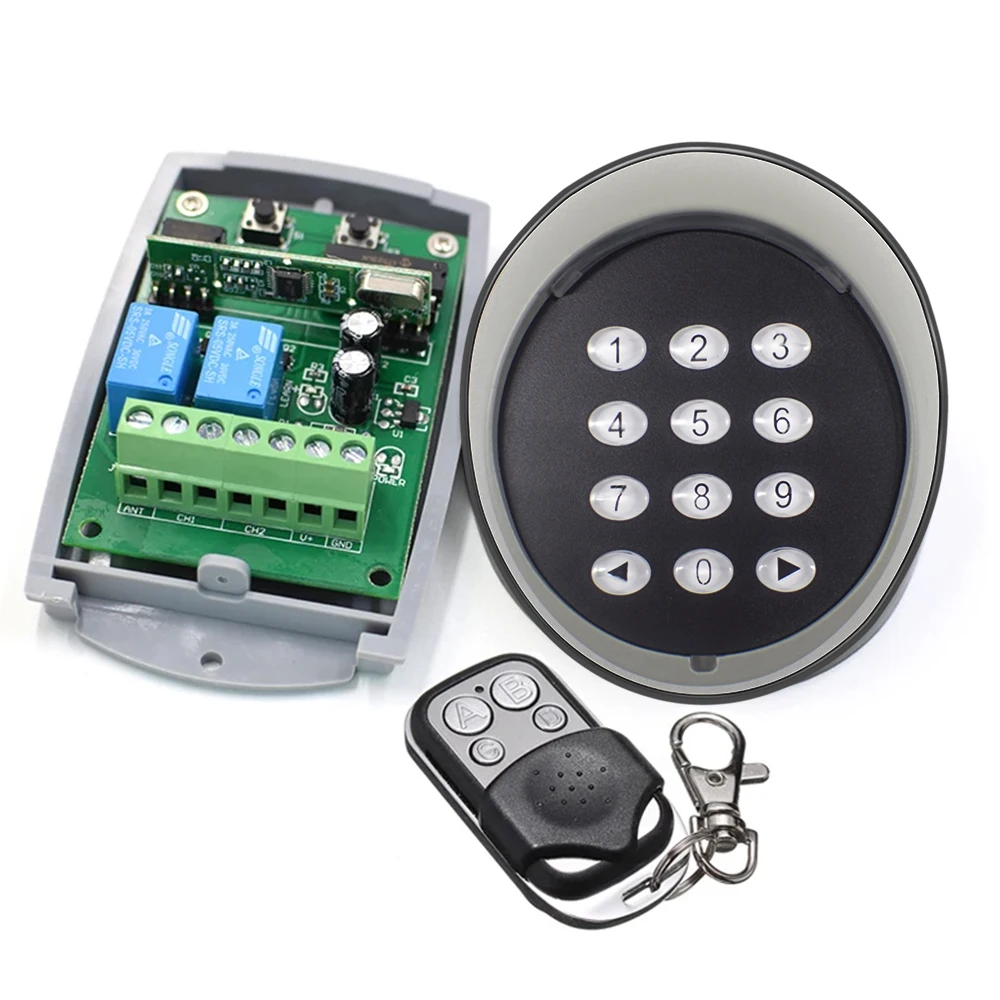 Garage Door Control Wireless Keyboard Password Switch 433MHZ Rolling Code Garage Open Remote Control Receiver Kit