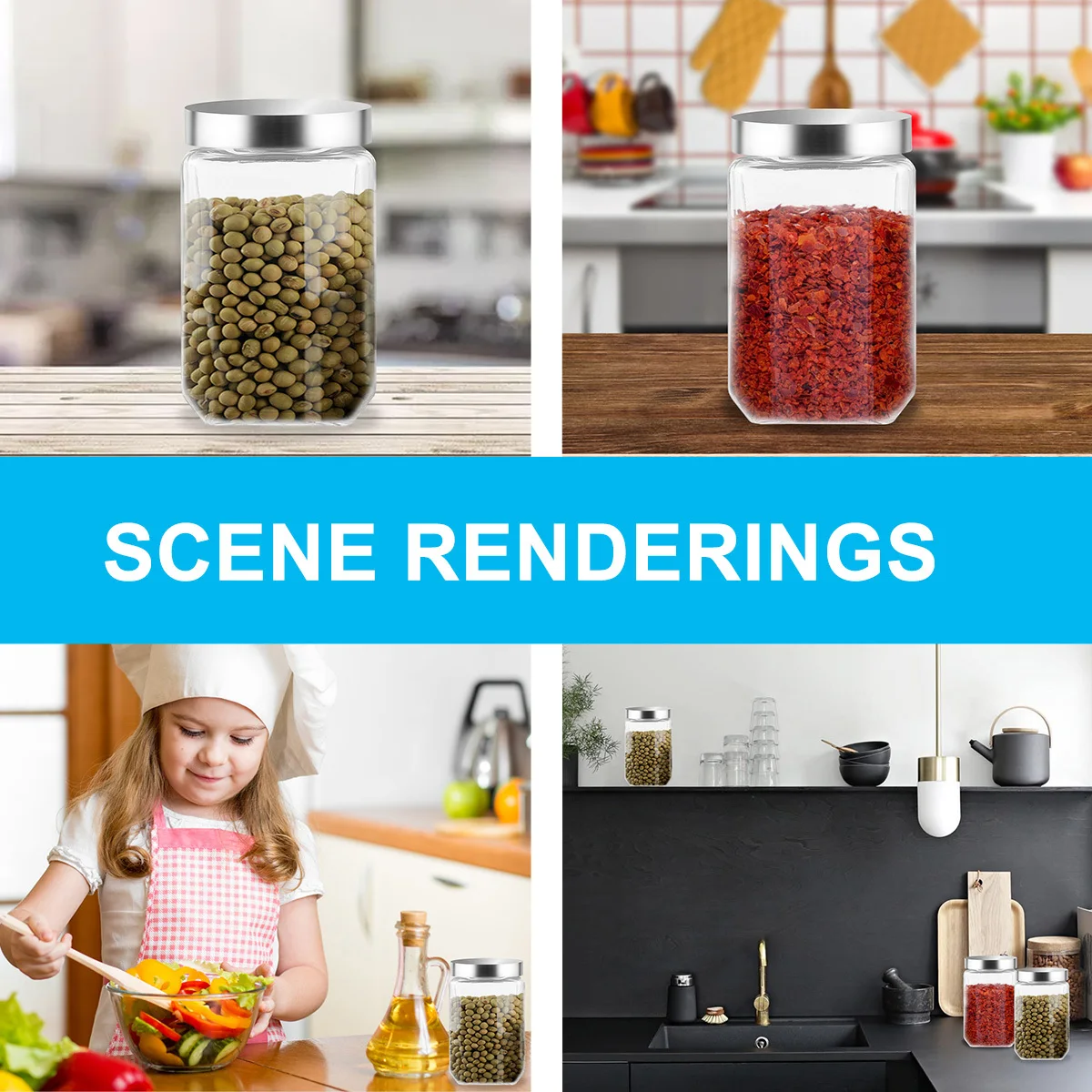 

1500ml Airtight Food Storage Jar Glass Container for Tea Cereal Grains Food Jar Pot Glass Pot Container Tea Storage Holder