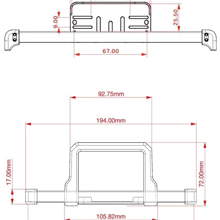 RC Bumper Guard For TRAXXAS TRX-4 T4 1/10 Front Rear Anti-collision Bumper With Winch Bracket RC Crawler Upgrade Parts