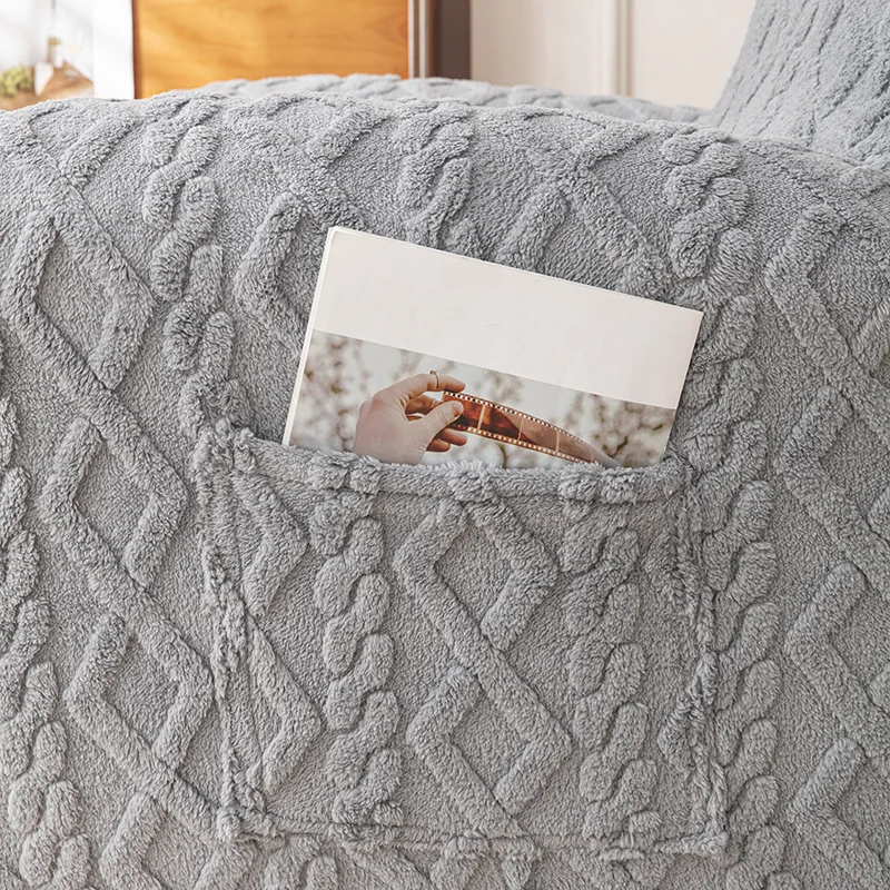 Double-sided jacquard velvet sofa cover with high elasticity, fully wrapped, extra-large, suitable for Chivas massage recliner