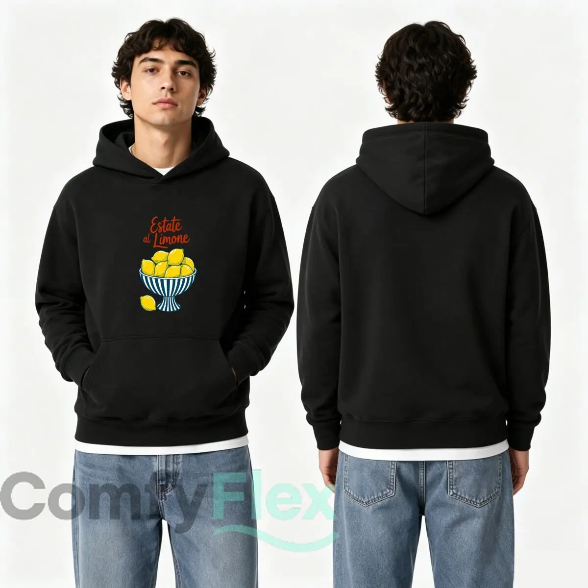 Estate Al Limone Italian Lemon Bowl Graphic Autumn and winter new men's and women's hooded sweatshirts
