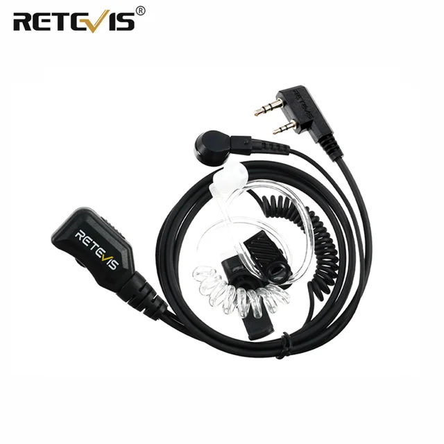 Retevis EAK007 Walkie Talkie RT22 Słuchawka 2Pin PTT MIC Ukryta Akustyczna Rurka Radio Headset dla BaoFeng UV5R Quansheng UV K5 TYT