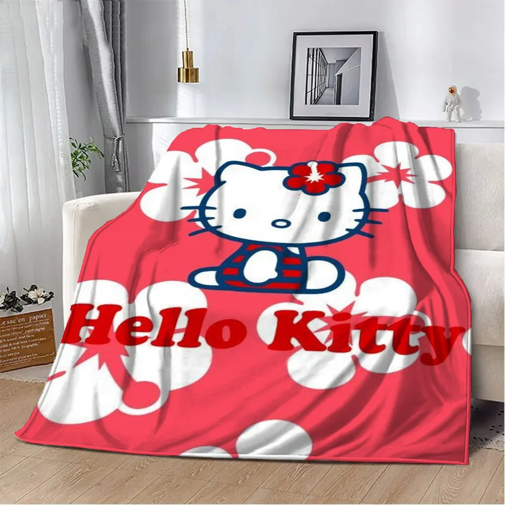 Character Blanket King Size H-hello Kitty Luxury Throw Blanket Fluffy Sofa Blankets and Throws Blankets for Adults Soft Nap &