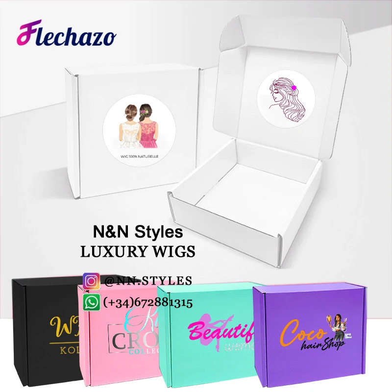 Shipping Boxes For Small Business 50Packs Cardboard Box For Shipping Customize Logo Gift Box Wig Packaging Storage Box