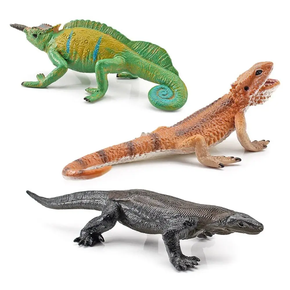PVC Simulation Wild Reptile Model Statue Handmad Lizard Action Figures Collectible Ornament Reptile Amphibious Figurines