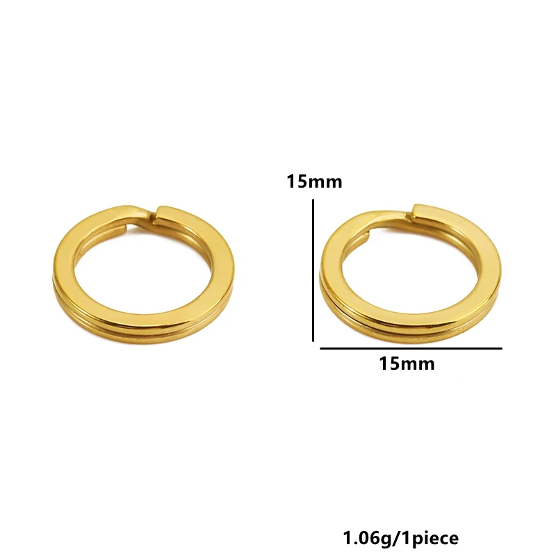 10pcs Stainless Steel Flat Split Keyring & Open Jump Rings for Keychains
