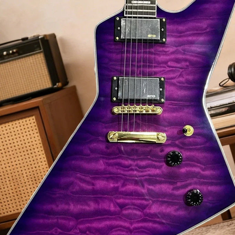 

Электрогитара Purple E 22 Tone с корпусом из красного дерева и грифом из палисандра, очень качественная, для рок-музыки, бесплатная доставка
