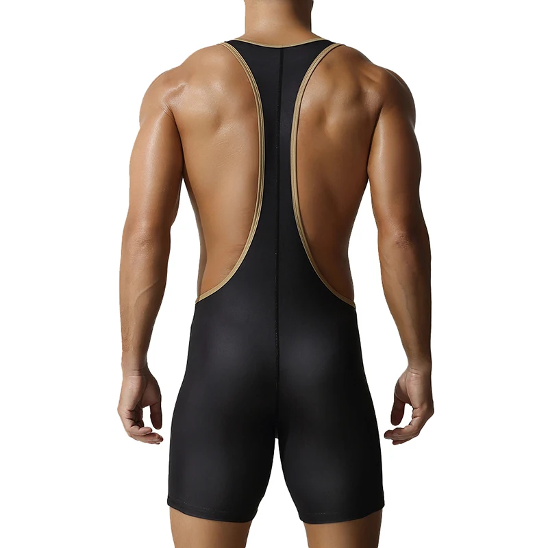 Men's one-piece shapewear, one-piece vest, high elasticity, tight fitting sports and fitness one-piece swimsuit