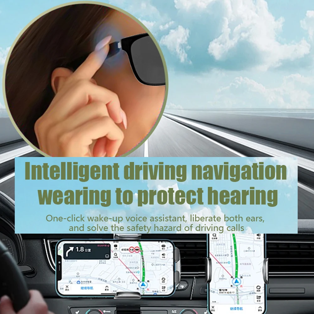 Fashion Smart Sunglasses Bluetooth Audio Smart Glasses Wireless Earphones Stereo Sound Polarized Lenses UV400 Outdoor Eyeglasses