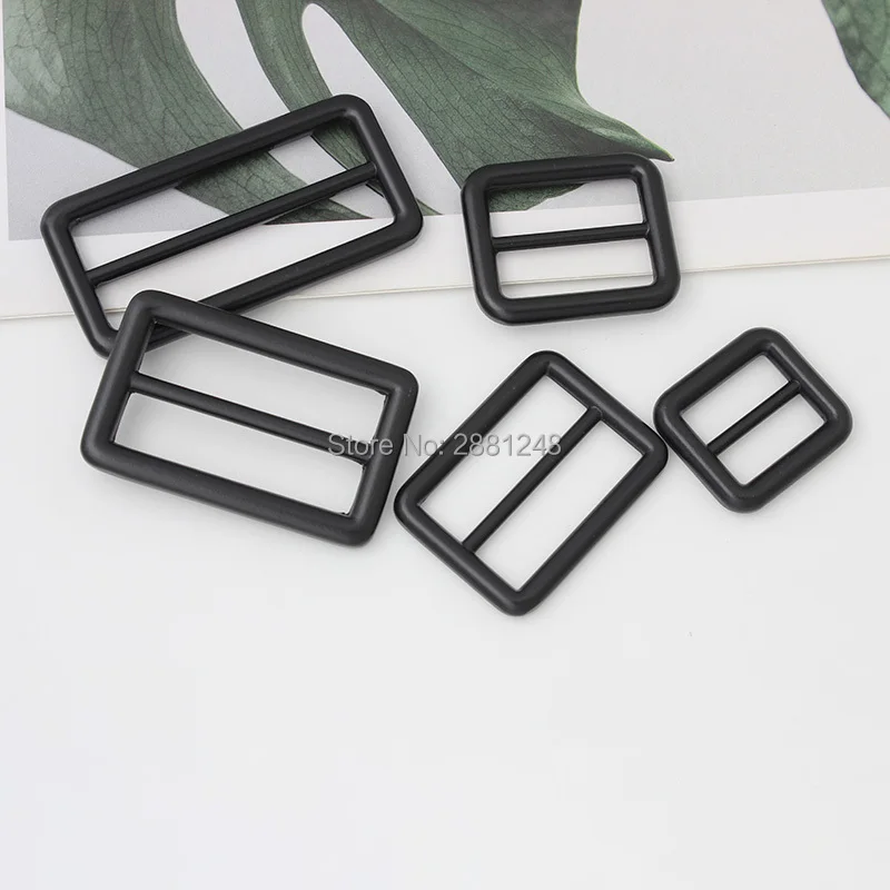 10-30-100pcs dark black 20mm 26mm 32mm 38mm metal Welded Belt Strap buckle leather button Bags accessories Suspenders Slider