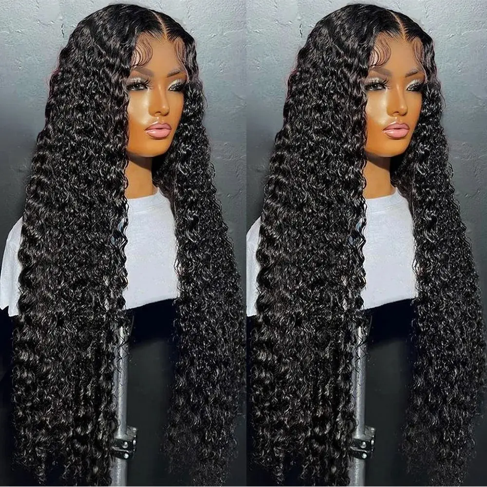 Rosabeauty 13X6 13x4  Deep Wave HD Lace Front Human Hair Wig 5X5 Preplucked Glueless Ready To Go Curly Wig 250 Density 40 Inch