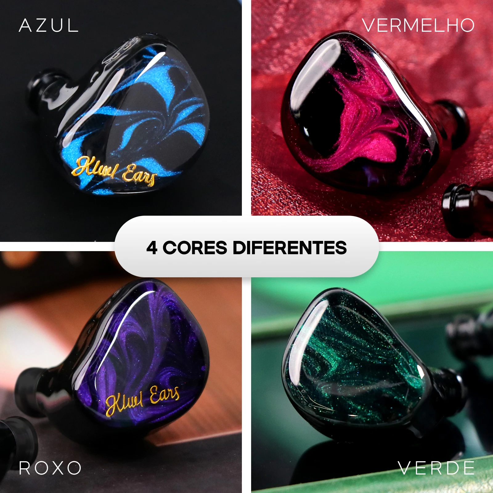 Linsoul Kiwi Ears Cadenza - Fone IEM com Driver Dinâmico de Diafragma de Berílio de 10mm Impresso em 3D Cabo 2-Pin 3.5mm