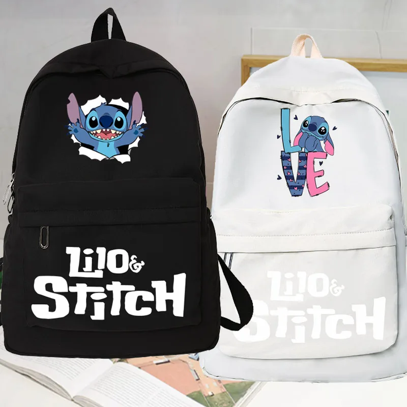 

Cartoon Disney Lilo &Stitch Women's Backpack Canvas Large Capacity College Style Back To School Casual Girls School Student Bag