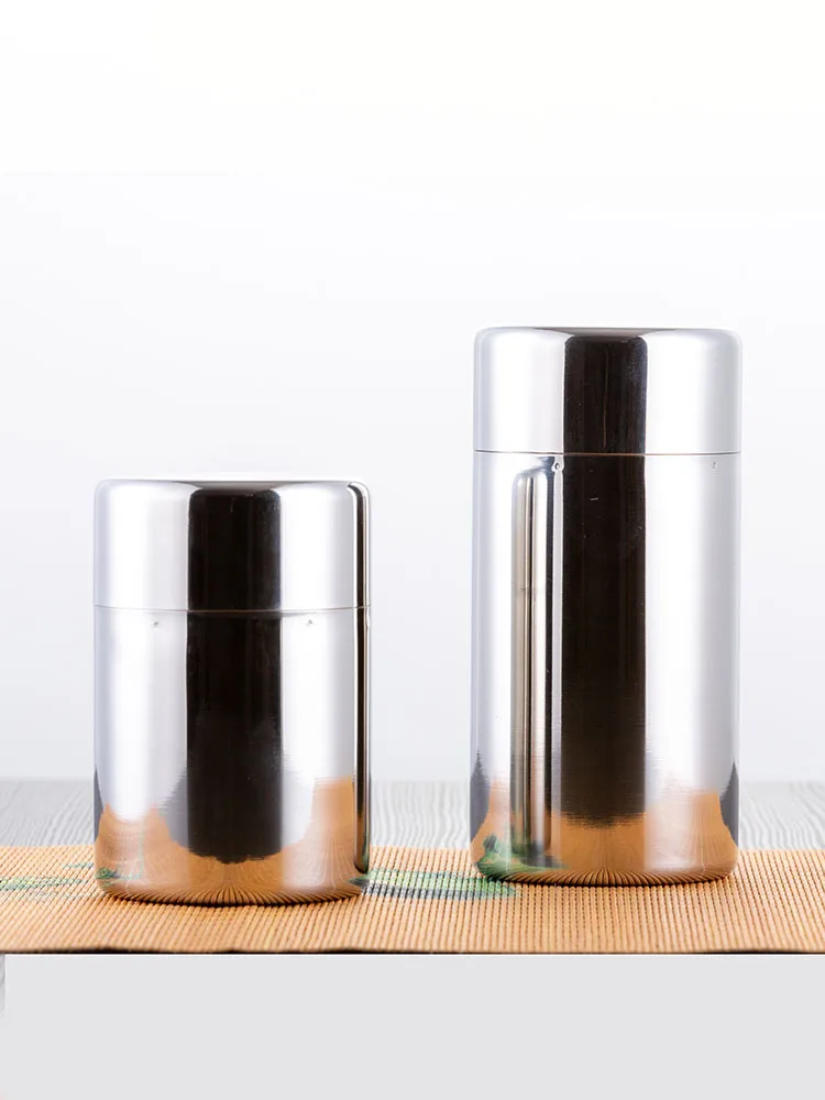 

304 Stainless Steel Tea Coffee Canister - Double Lid Airtight Container, Portable Travel & Home Storage for Dry Food (420/620ml)