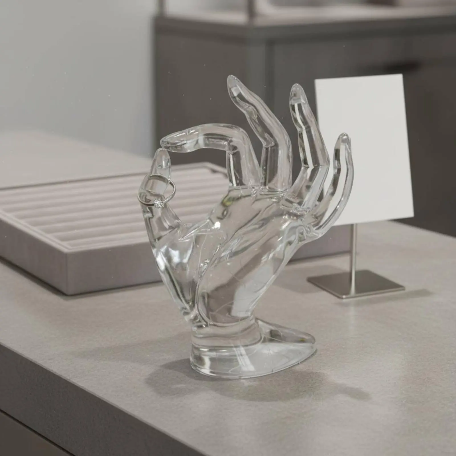 

OK Gesture Band Display Sleek Finish OK Gesture Jewelry Display Hand Shaped Jewelry Holder Three-Dimensional Effect Mannequin