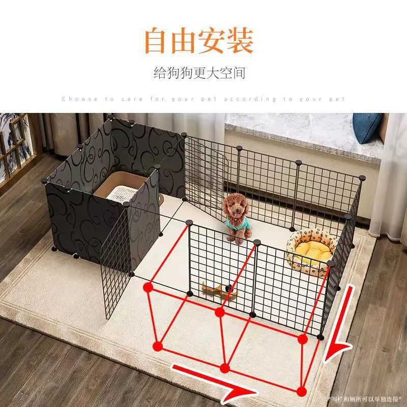 Pet Fence, Dog Fence, Indoor Small and Medium-sized Dog Kennel with Toilet, Free Combination Home Isolation Dog Cage