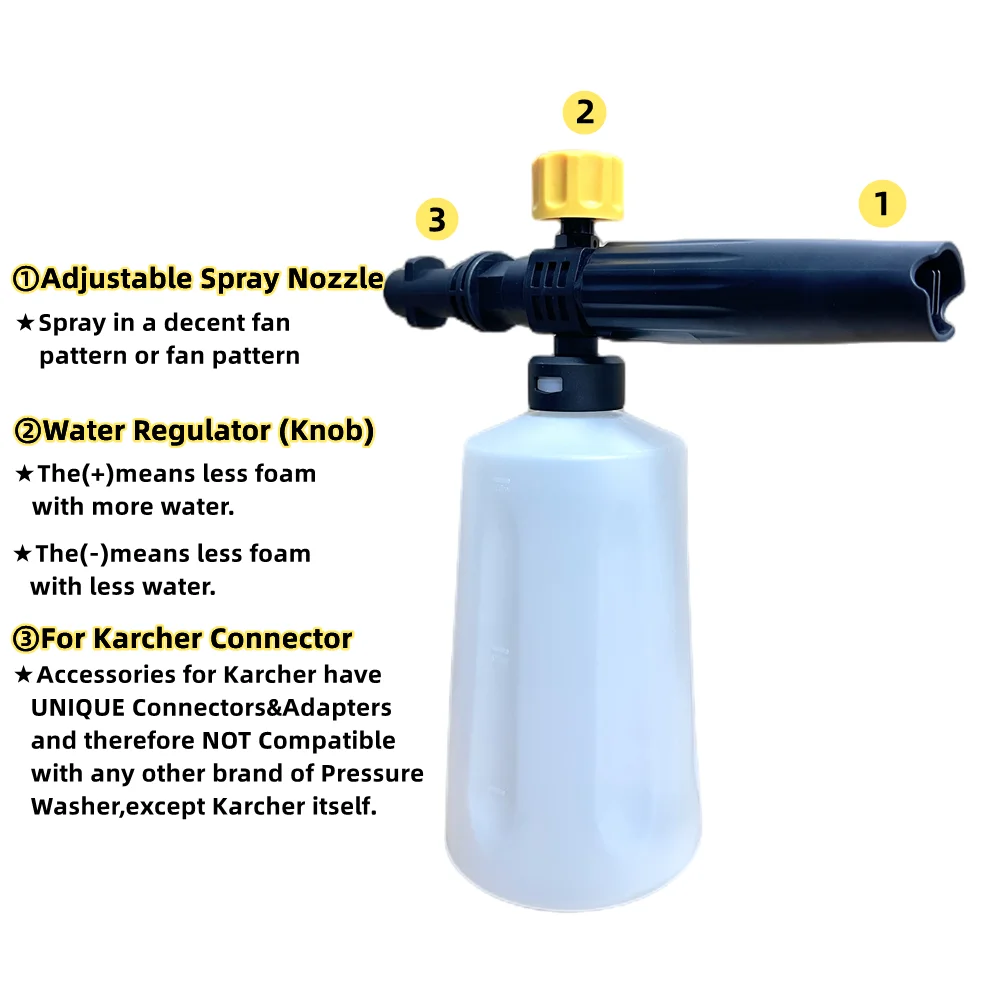 New Style Foam Cannon Jet Bottle Snow Foam Lance Washer kit for Karcher K2 K3 K4 K5 K6 K7 K Series , Soap Generator High Pressur