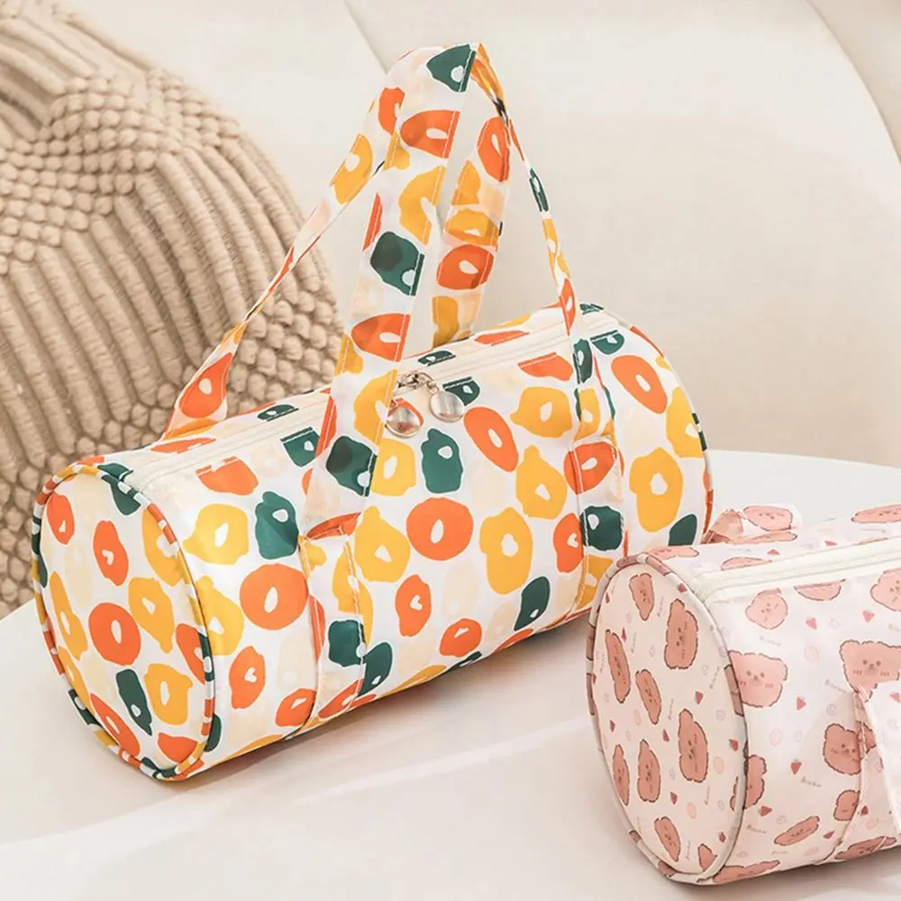 

Cylinder Handheld Underwear Storage Bag Large Capacity Waterproof Floral Underwear Bag Odorless Travel Luggage Storage Bag