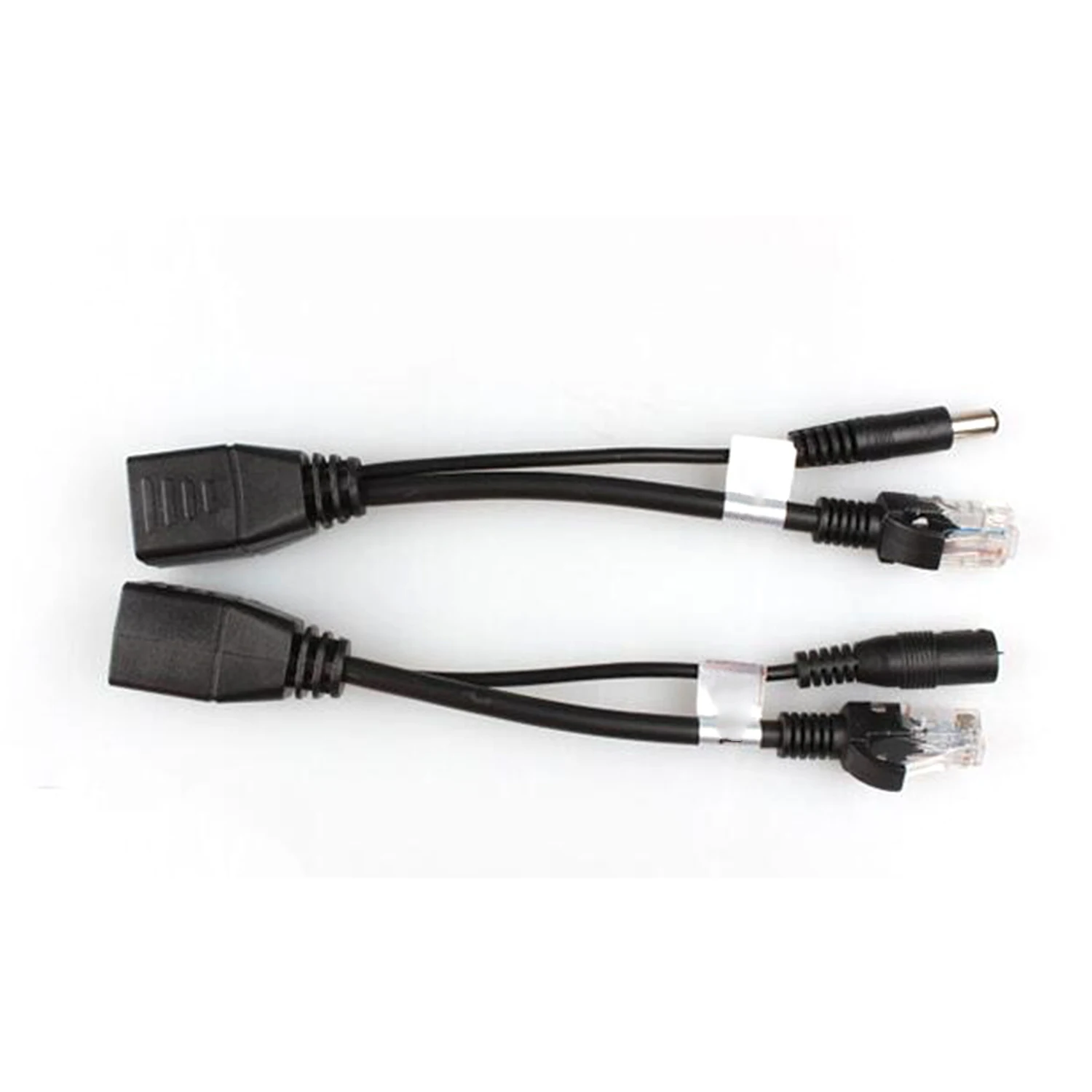 AA08-10Pcs(5Pair) POE Splitter POE Switch POE Cable Adapter Tape Screened 5V 12V 24V 48V Power Supply Cable 5.5X2.1Mm