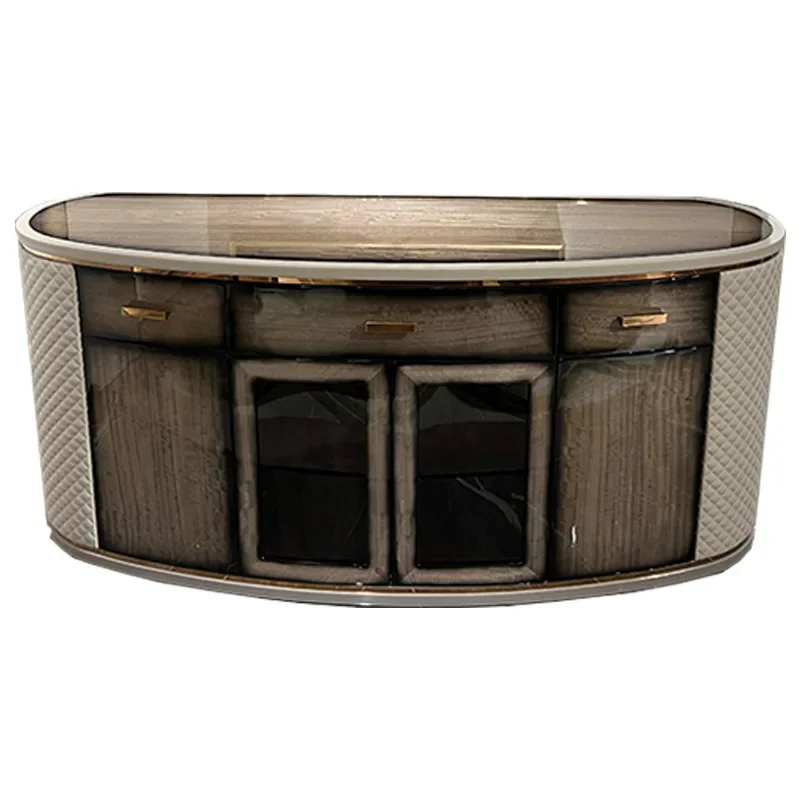 Light luxury simple side cabinet high-end luxury villa mansion restaurant locker post-modern solid wood baking paint