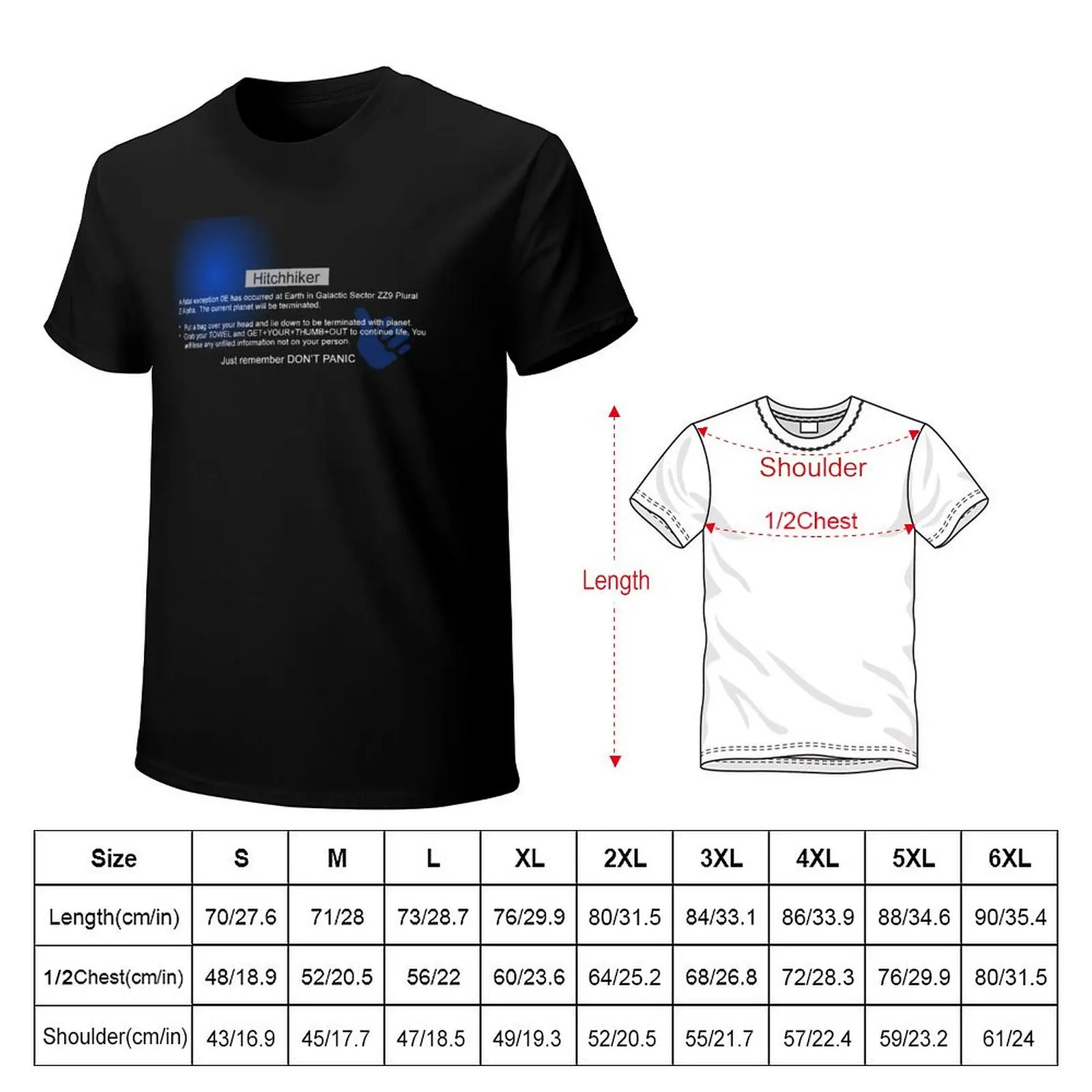 Hitchhiker's Error T-Shirt Fashion Casual Short Sleeve T-Shirt
